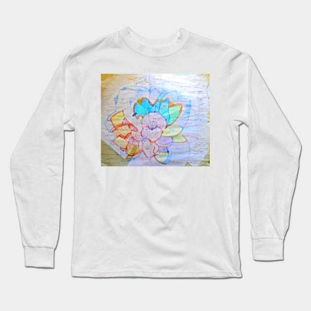 Lotus House Plan Long Sleeve T-Shirt by terezadelpilar